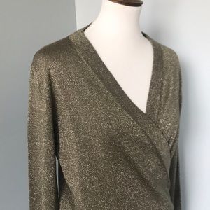 J Crew Metallic Wrap Sweater